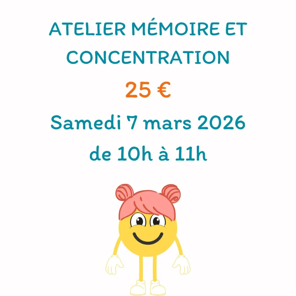 Atelier mémoire et concentration - Samedi 7 mars 2026 - de 10h à 11h